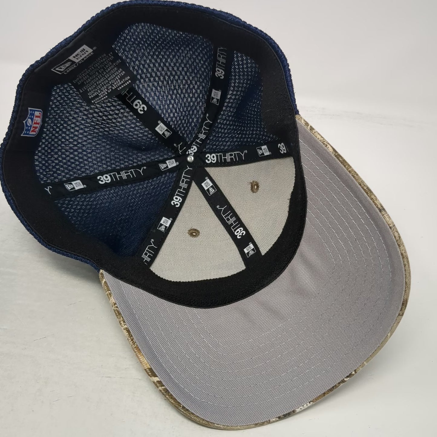 New Era Dallas Cowboys NFL Cap Hat Green XL 39THIRTY Camo Mesh Stretch Fit Back