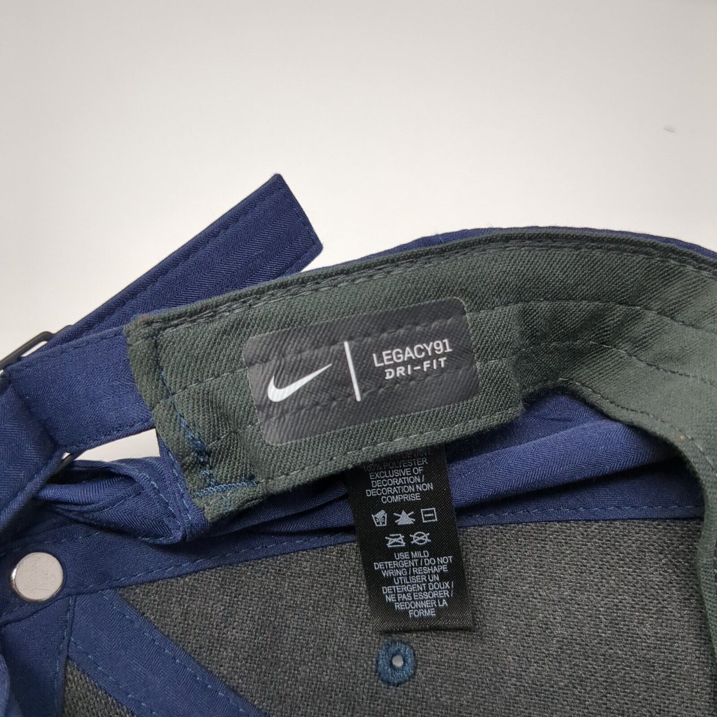 Nike Slideback Hat Blue One Size Adjustable Embroidered Swoosh Legacy91 Dri-Fit