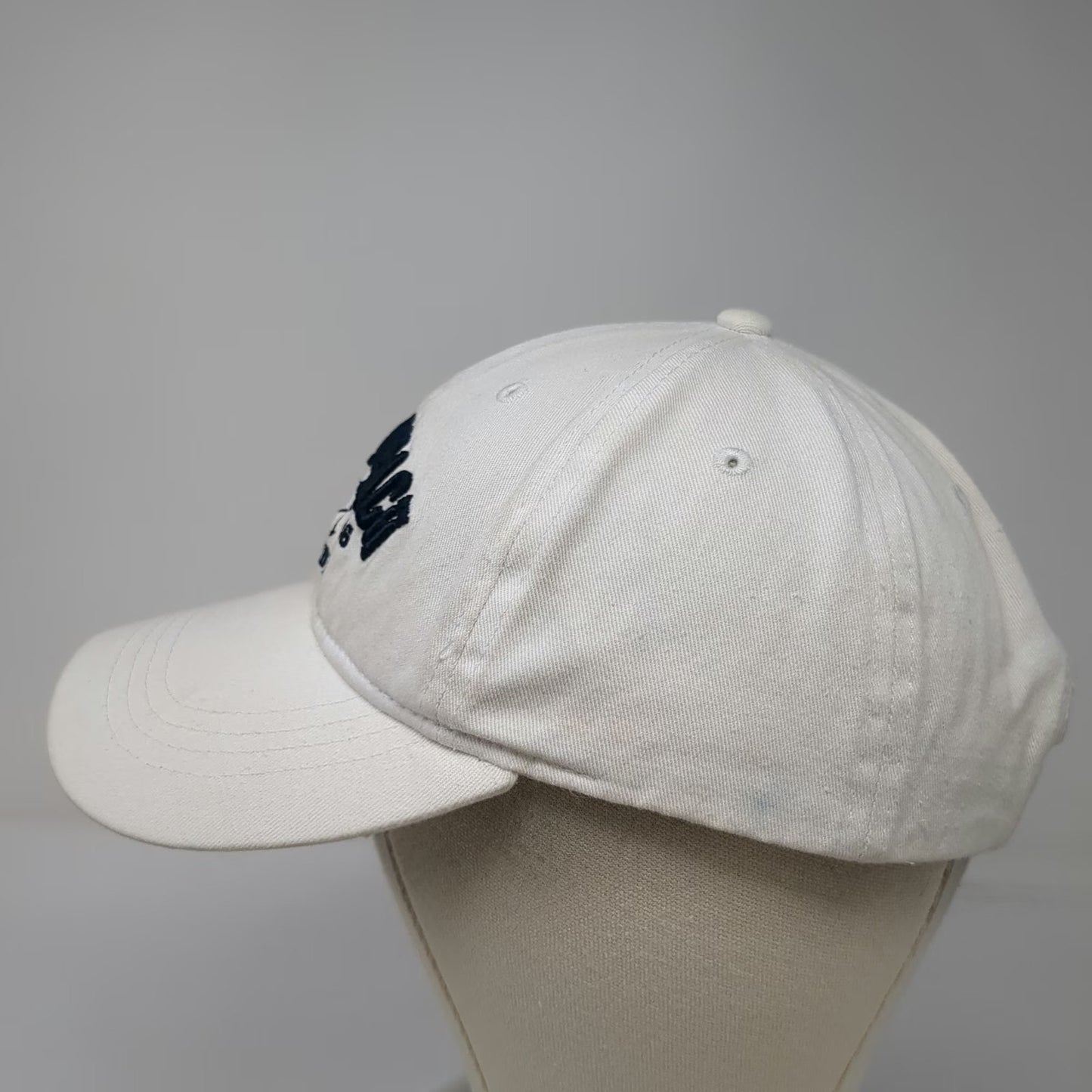 Surf Style Baseball Cap White Blue One Size Strapback Hat Miami Beach Florida
