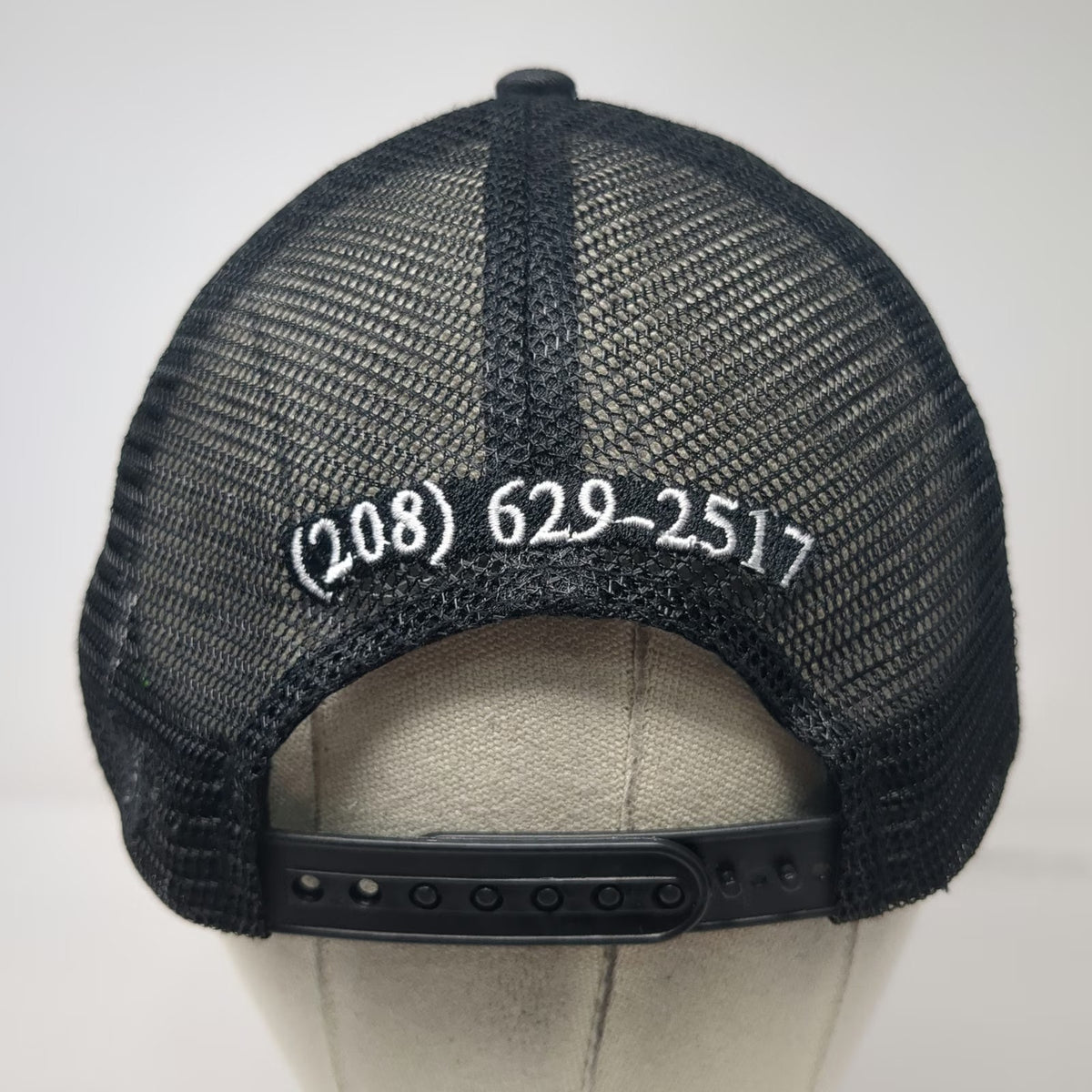 VIE Trucker Hat Black White One Size Snapback Double Trouble Bail Bonds Mesh