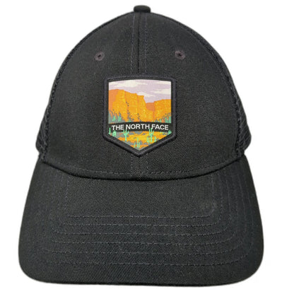 The North Face Trucker Hat Black One Size Snapback Mesh Desert Patch Mesa