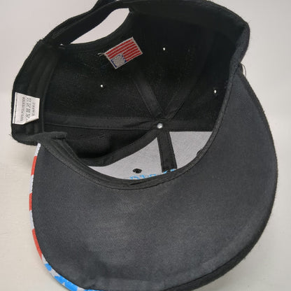 Black Baseball Cap One Size Patriot Gun Ready To Defend Flag Brim Strapback Hat