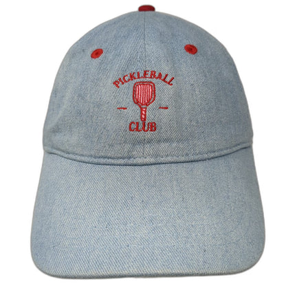 Fraser Sterling Baseball Cap Blue One Size Pickleball Club Denim Strapback Hat