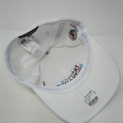 Teens 2 Trades Fitted Hat White S-M Stretch Flexfit Travis Mathew