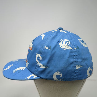 Poler 5 Panel Blue One Size Hat Surfer Wave All Over Print Snapback Camp Vibes
