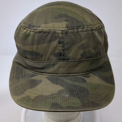 Army Cap Green Woodland Camo Flat Top One Size Hat Military Style Patrol Cadet