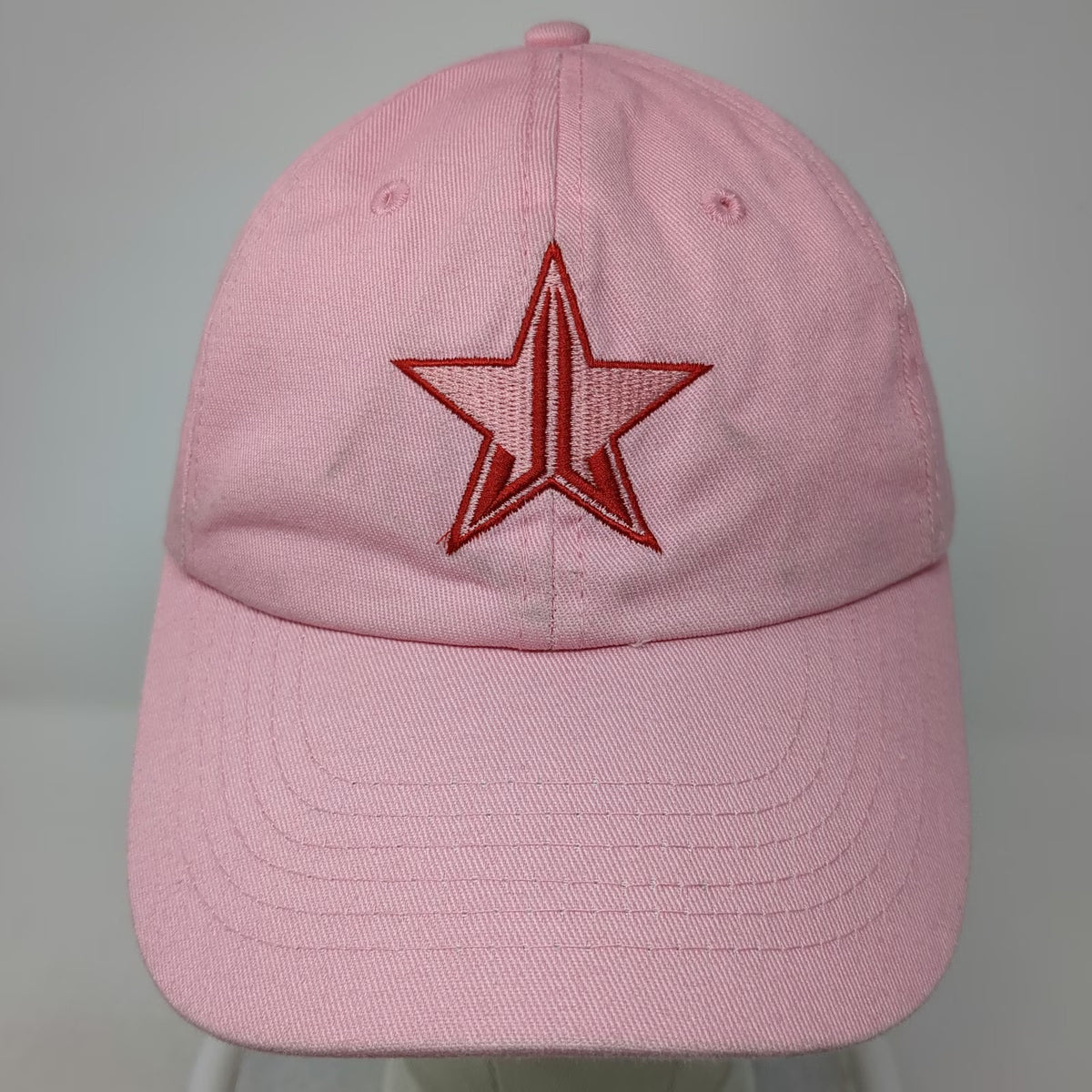 Jeffree Star Baseball Cap Pink OSFM Star Logo Slideback Branded Seam Tape Hat