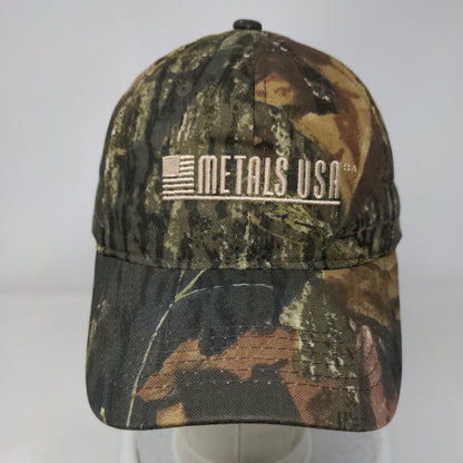 Metals USA Strapback Hat Camouflage OSFM Adjustable Embroidered Patriotic