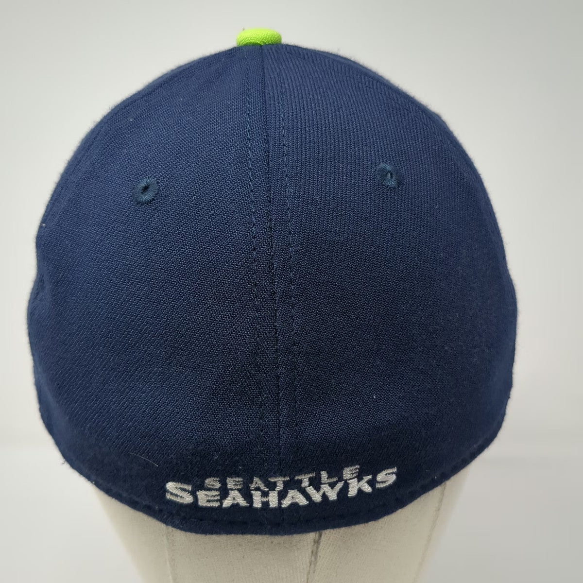 New Era NFL Seattle Seahawks Hat Blue Green L Cap 39THIRTY Stretch Fit Team Logo