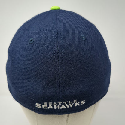 New Era NFL Seattle Seahawks Hat Blue Green L Cap 39THIRTY Stretch Fit Team Logo