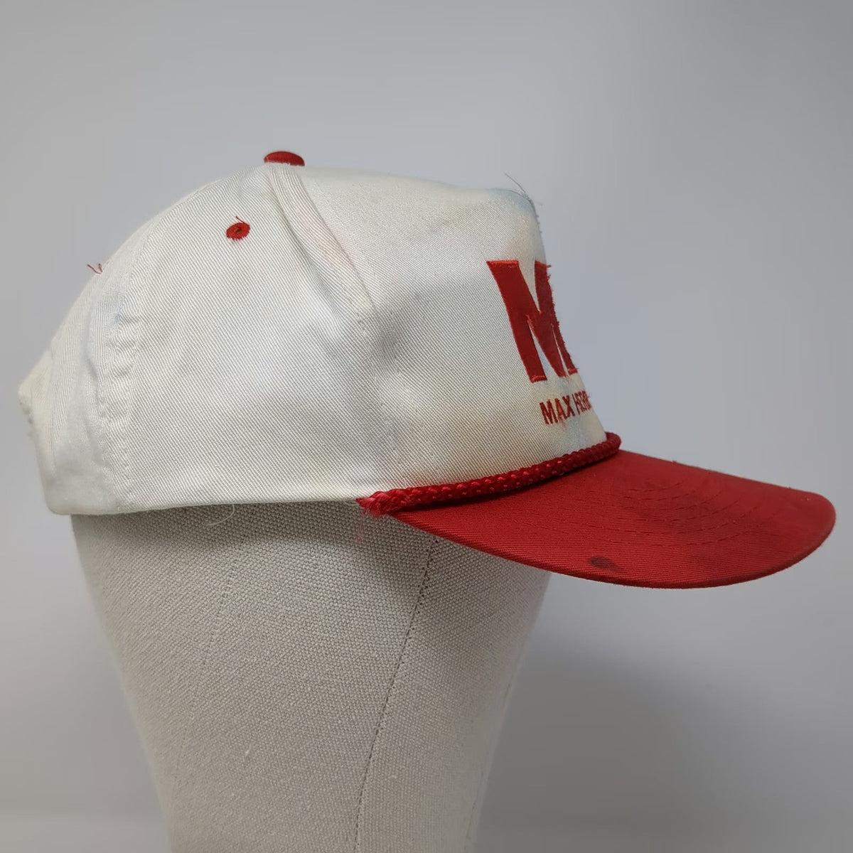 Max Herbold Inc 5 Panel Hat Red White One Size Rope Snapback Corporate Logo