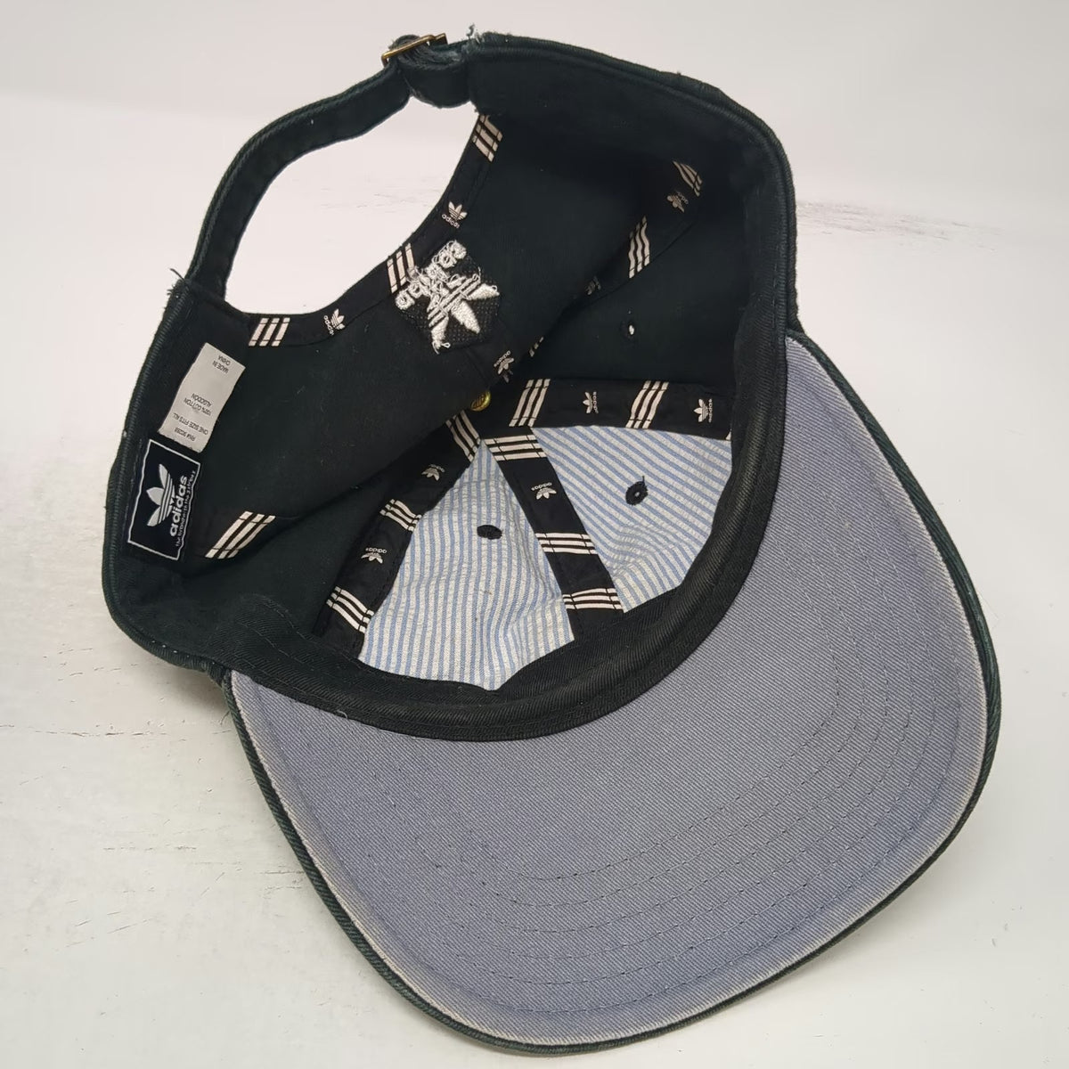 Adidas Trefoil Logo Baseball Cap Black White One Size Slideback Cotton Hat