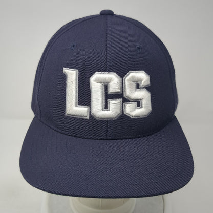 LCS Snapback Hat Blue One Size Adjustable Solid Embroidered Yupoong