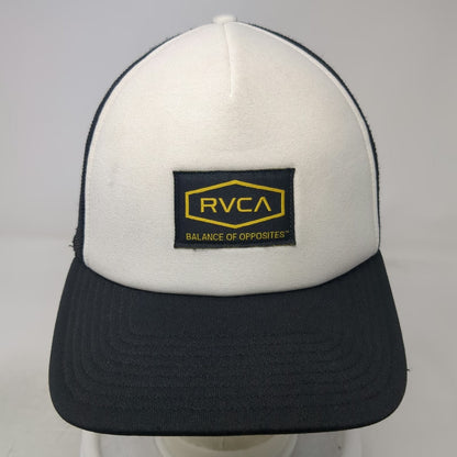 RVCA Trucker Hat Black One Size Mesh Back Snapback Foam Front Logo Patch