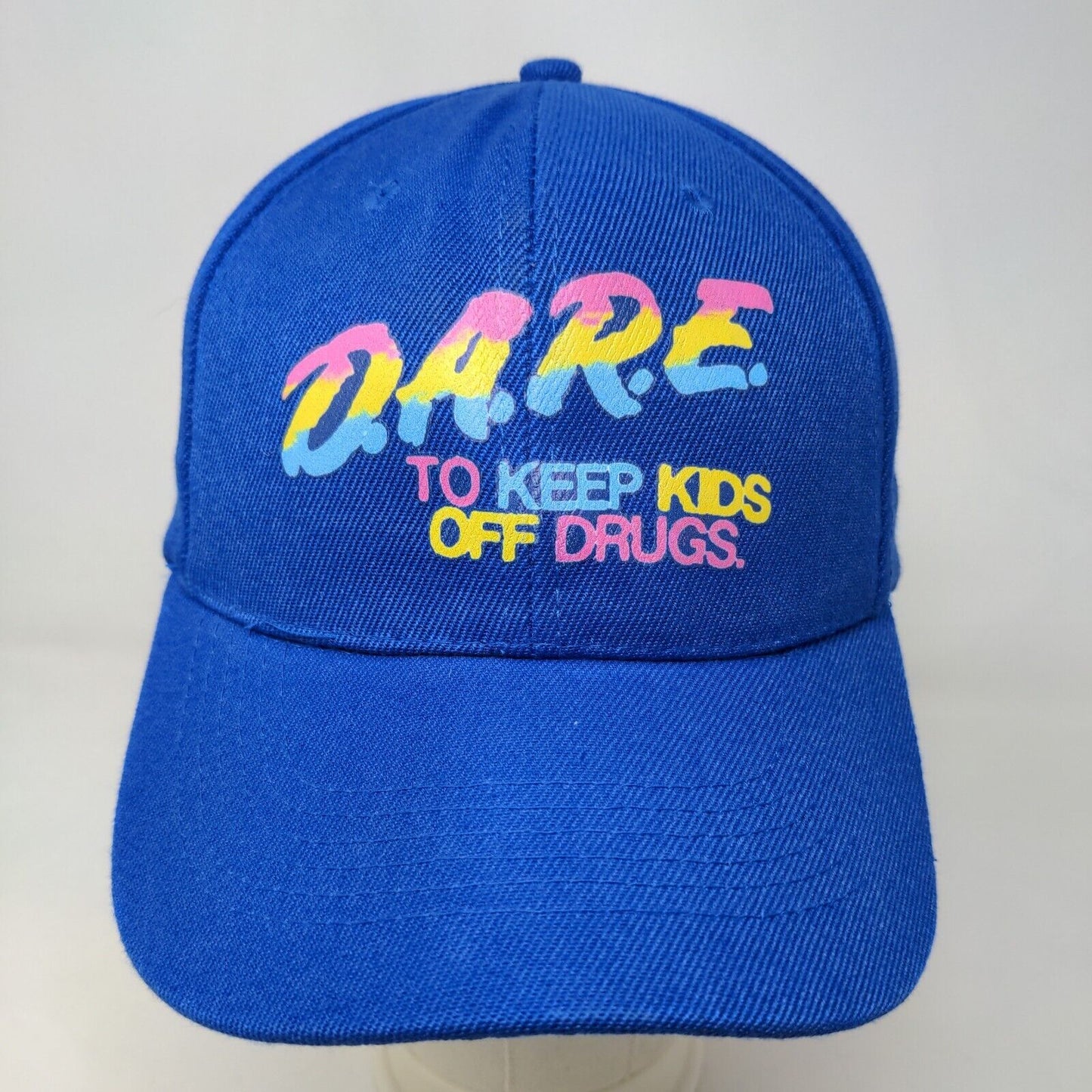 D.A.R.E. Campaign Men's Strapback Hat Blue Graphic Colorful Logo Polyester