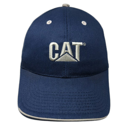 Caterpillar Baseball Cap Blue One Size Made in USA Strapback Workwear Logo Hat