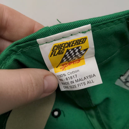 Checkered Flag Men's Snapback Hat Green Harry Grant #33 Embroidered Logo