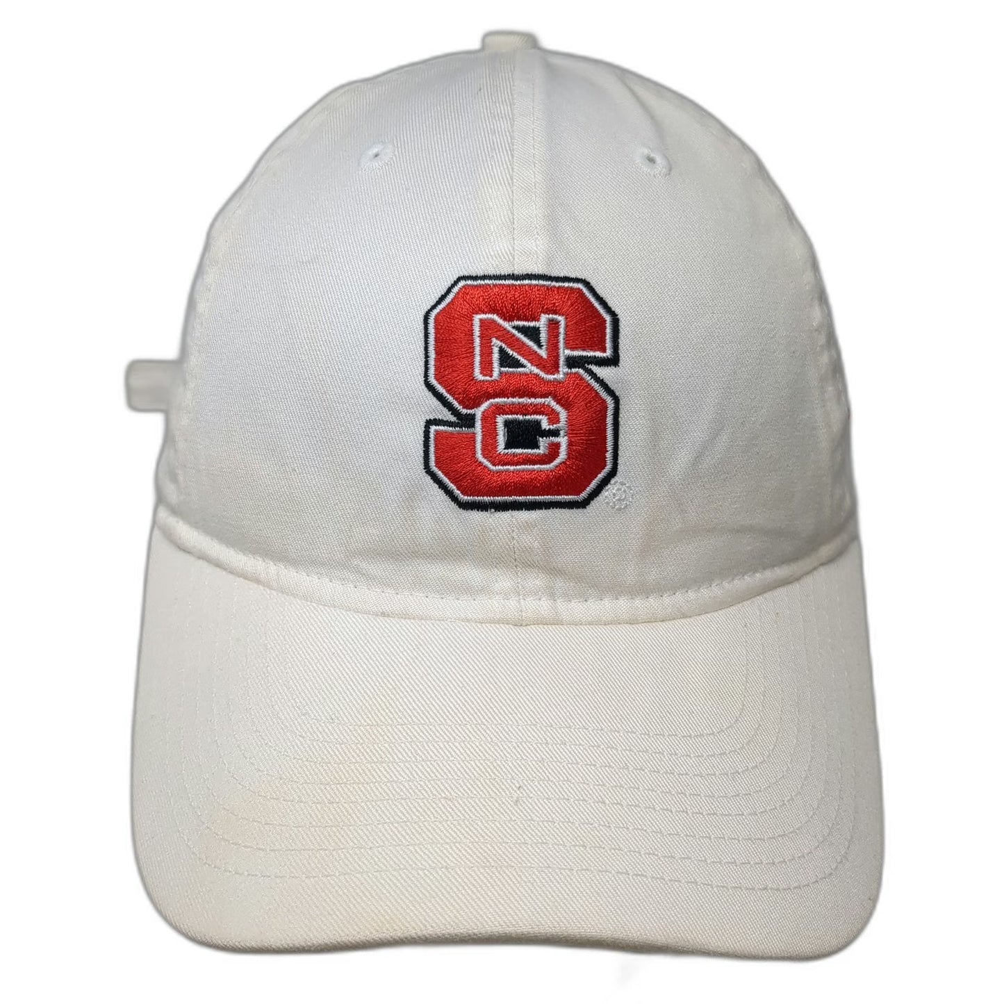 Adidas NC State Wolfpack NCAA White Red One Size Embroidered Logo Slideback Hat