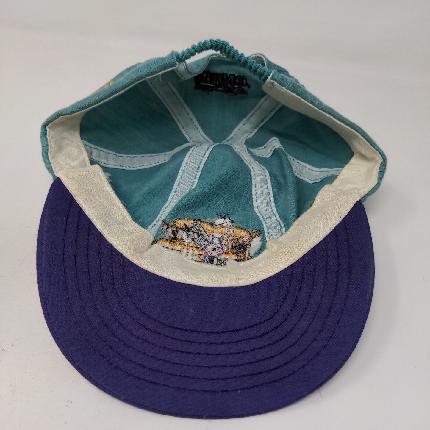 Ricky Rhino Boy's Stretchy Hat Blue Embroidered Logo Spell Out