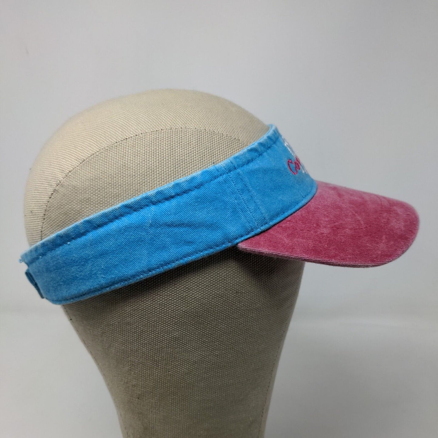 Lucky 7 Women's Strapback Hat Blue Pink Embroidered Cocoa Beach Florida Logo