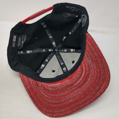 New Era Chicago Blackhawks NHL Snapback Hat Black Red One Size 9FIFTY Flat Brim