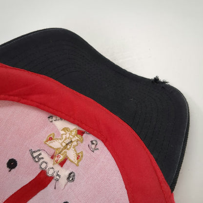 Red Baseball Cap OSFM Boy Scouts Troop 9 Stamford CT Strapback Logo Black Hat