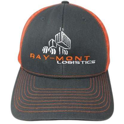 Richardson Trucker Hat Gray Orange One Size Mesh Snapback Ray-Mont Logistics