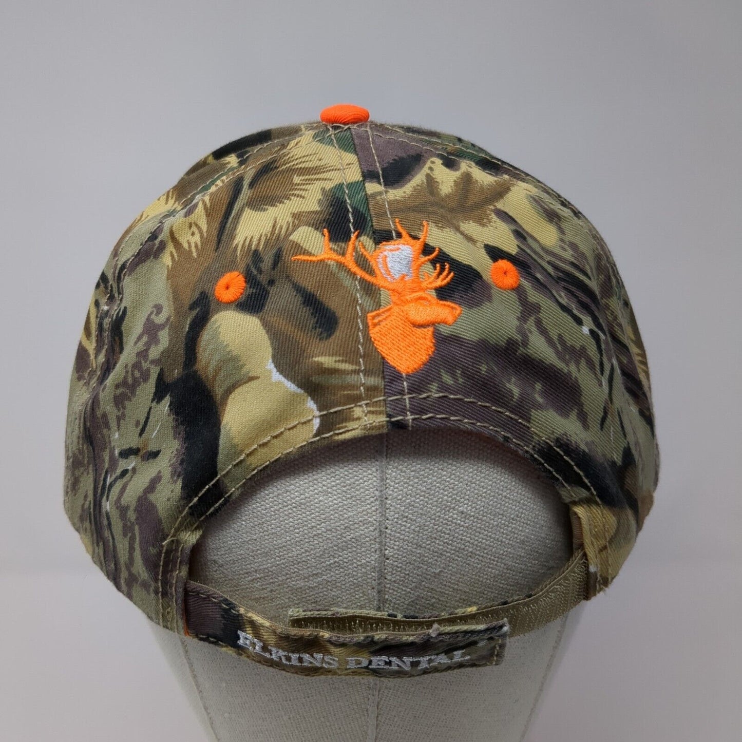 Elkins Dental Strapback Hat Camo One Size 6 Panel Embroidered Hunting