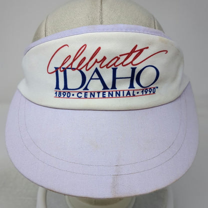 Hanes Headwear Visor Purple Idaho Centennial 1890-1990 Adjustable Hat Vintage