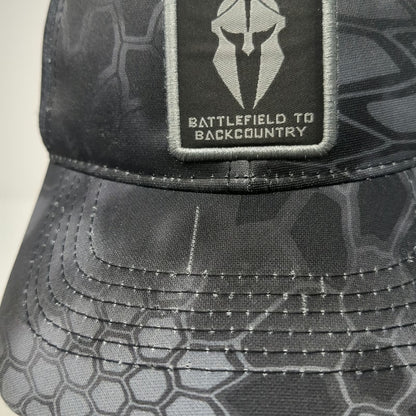 Kryptek Baseball Cap Black One Size Typhon Camo Spartan Helmet Strapback Hat