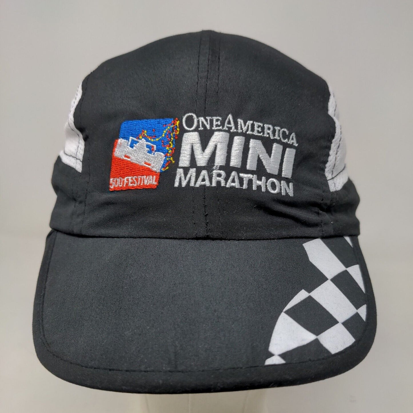 One America Indy 500 Festival Mini Marathon Hat Black White Embroidered Logo