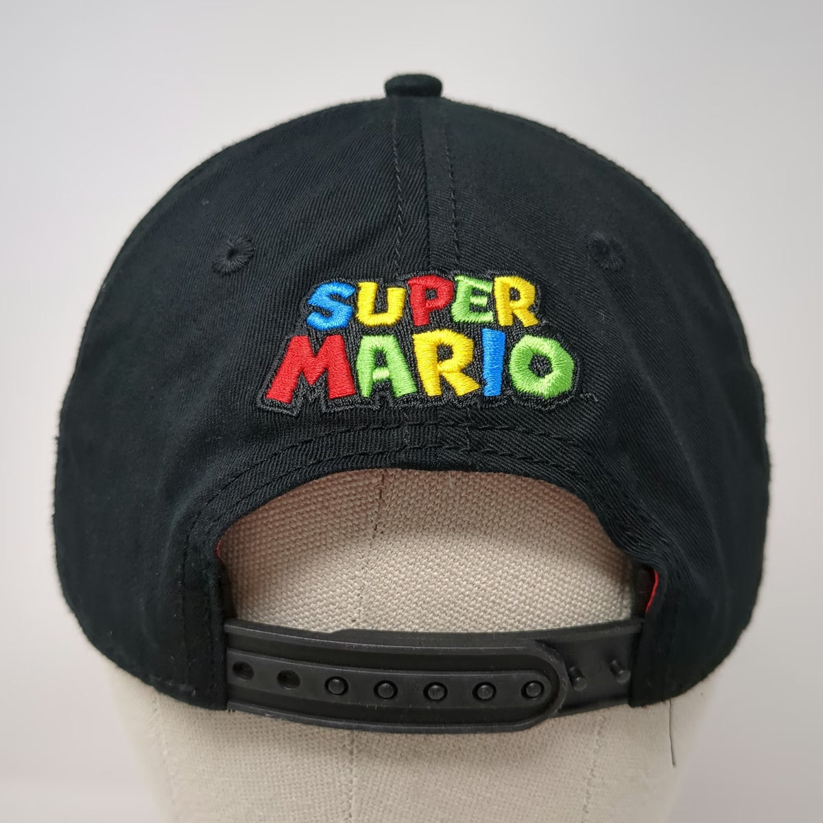 Super Mario 5 Panel Black One Size Snapback Mushroom Star Fire Flower Icons Hat