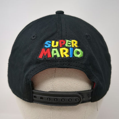 Super Mario 5 Panel Black One Size Snapback Mushroom Star Fire Flower Icons Hat