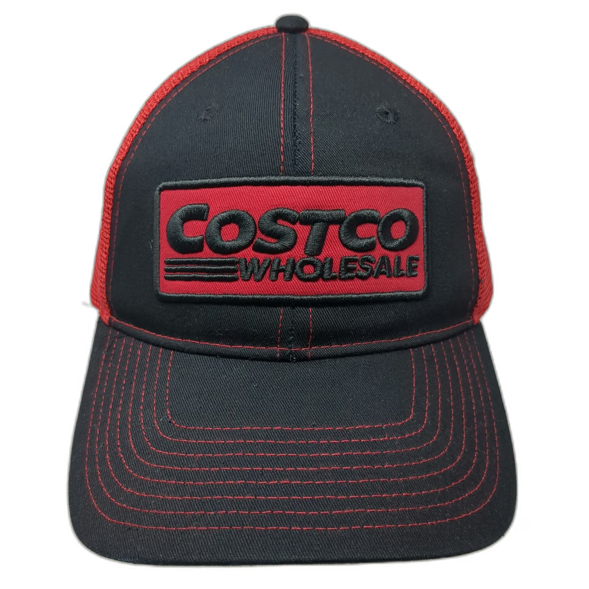 BAMKO Costco Wholesale Baseball Cap Black Red One Size Mesh Back Snapback Hat