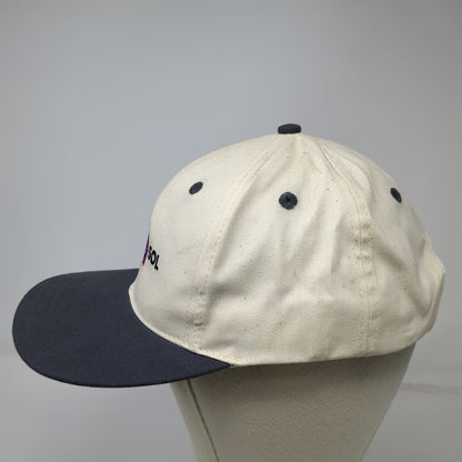 Del Sol Baseball Cap White Blue One Size Embroidered Sun Logo Slideback Hat