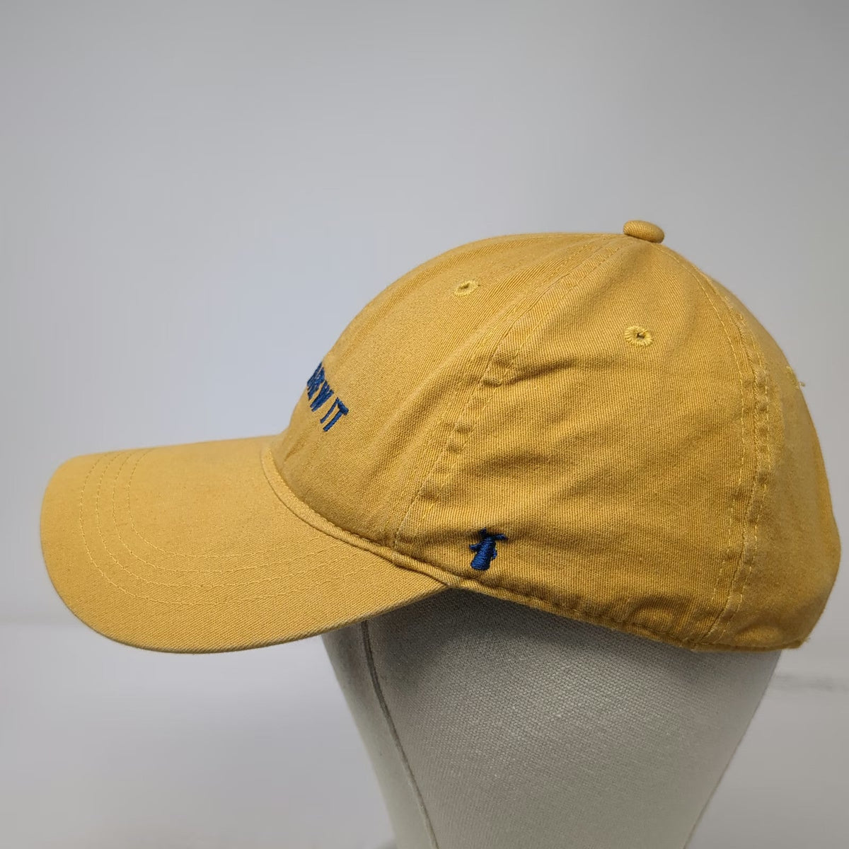 Dutch Bros Baseball Cap Yellow One Size Just Brew It Hat Slideback Blue Cotton