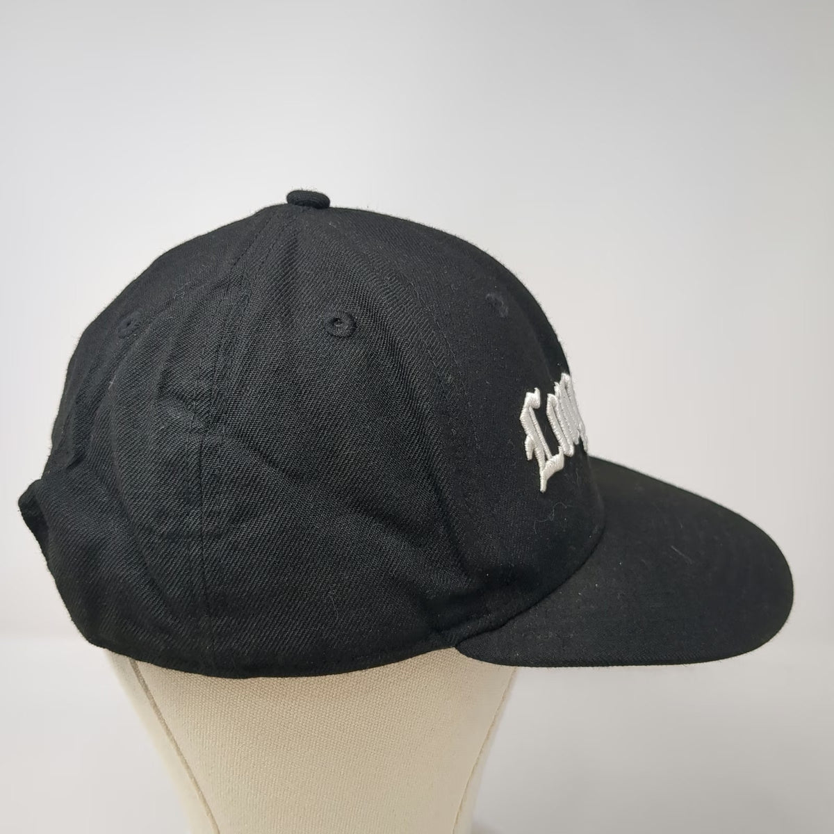 New Era Snapback Hat Black One Size Long Beach Wool Flat Brim Gray Undervisor