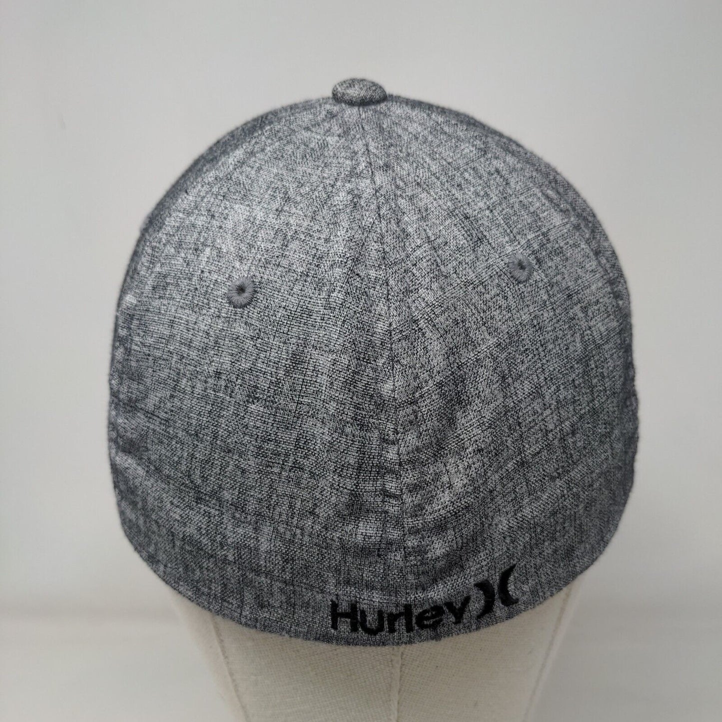 Hurley Fitted Hat Gray S/M Embroidered Flexfit 6 Panel Vent Holes