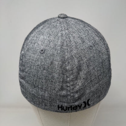Hurley Fitted Hat Gray S/M Embroidered Flexfit 6 Panel Vent Holes