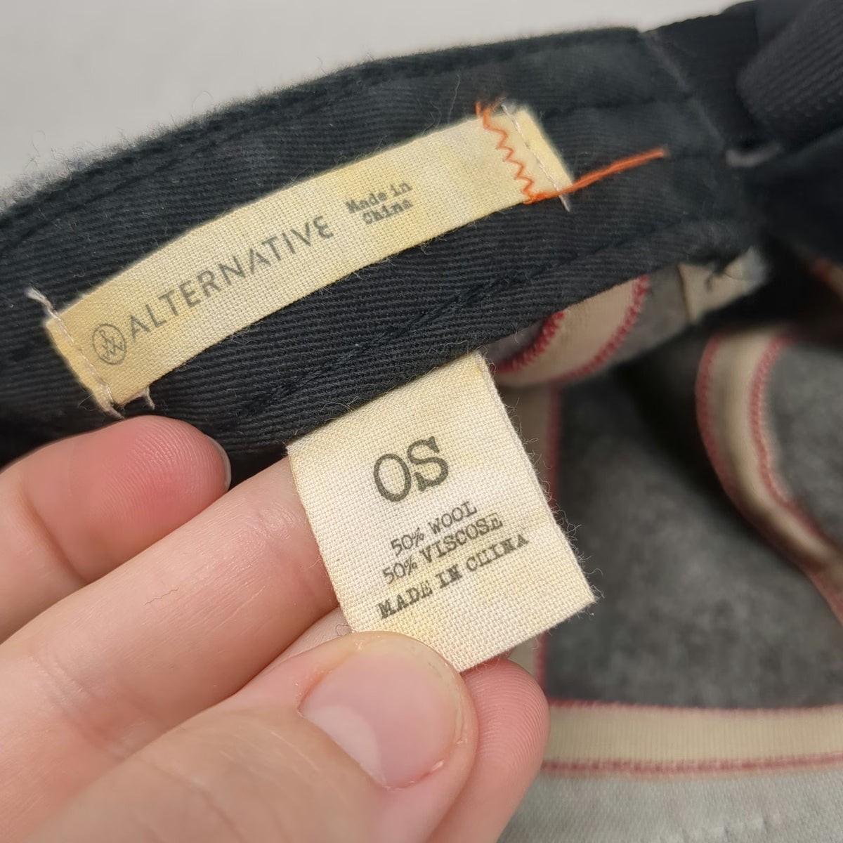 Alternative 5 Panel Hat Gray One Size Wool Boise Pennant Patch Slideback Cap