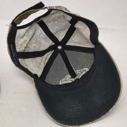Realtree Baseball Cap One Size Brown Black Camo Mesh Strapback Antler Logo Hat