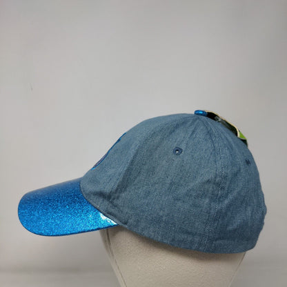 Disney Stitch Strapback Hat Blue OSFM Adjustable Sparkle Glitter W/Tags