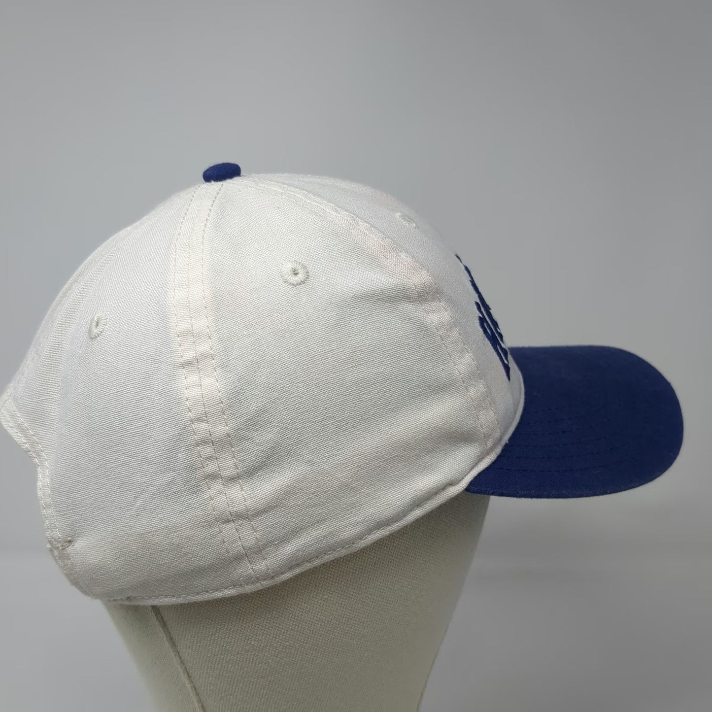 Mad Engine Hamptons Embroidered Baseball Cap White Blue One Size Slideback Hat
