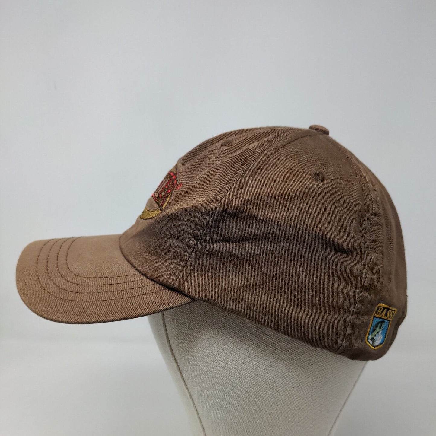 Bassmaster Men's Slideback Hat Brown Size OSFA Embroidered Logo 100% Cotton