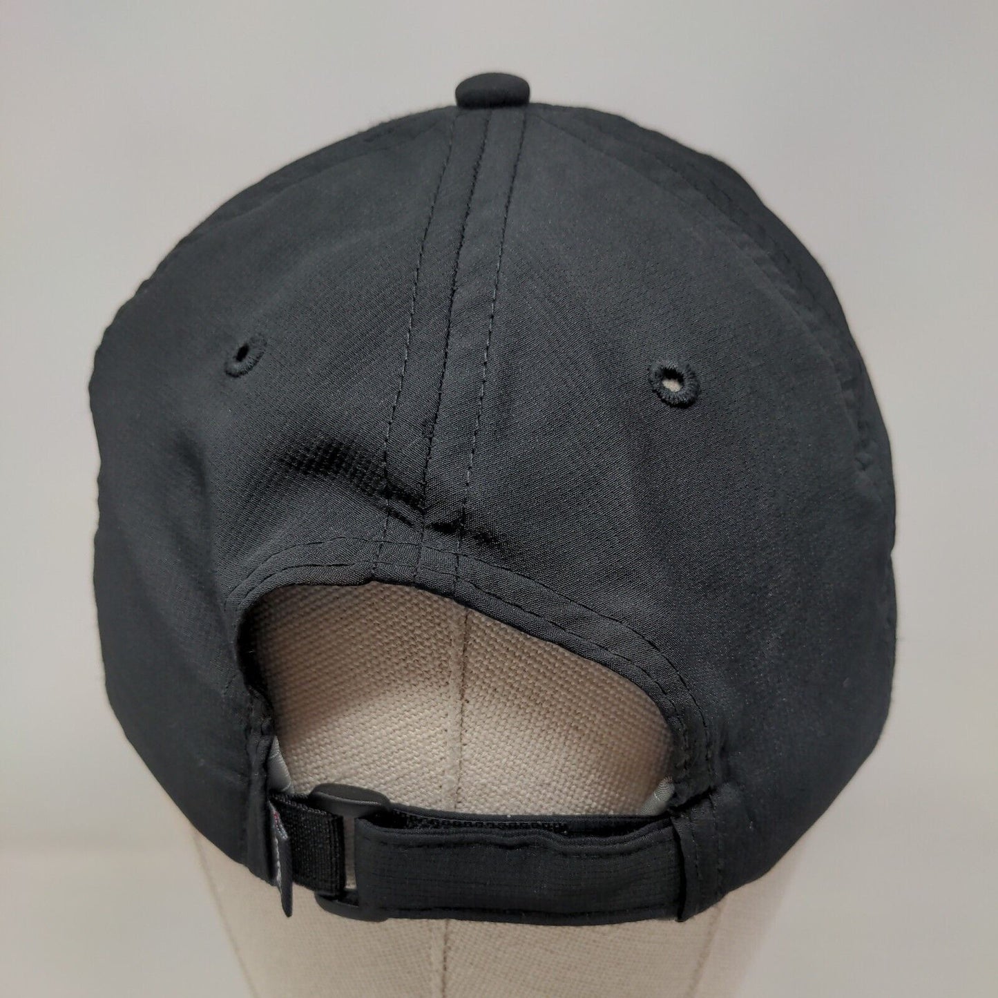 Imperial Strapback Hat Black OSFA Embroidered Logo Adjustable 6 Panel
