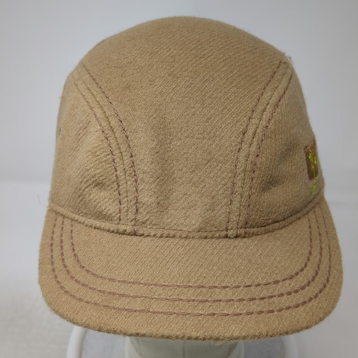 Pistil Army Cap Brown One Size Wool Blend Tree Logo Slideback Owl Lining Hat