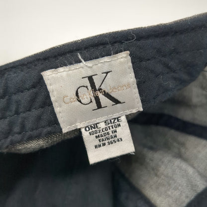 Calvin Klein Jeans Baseball Cap Gray One Size Slideback Denim Embroidered Hat