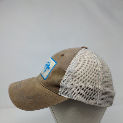 F3T Fish Strapback Mesh Back Trucker Hat Tan One Size Costa Del Mar