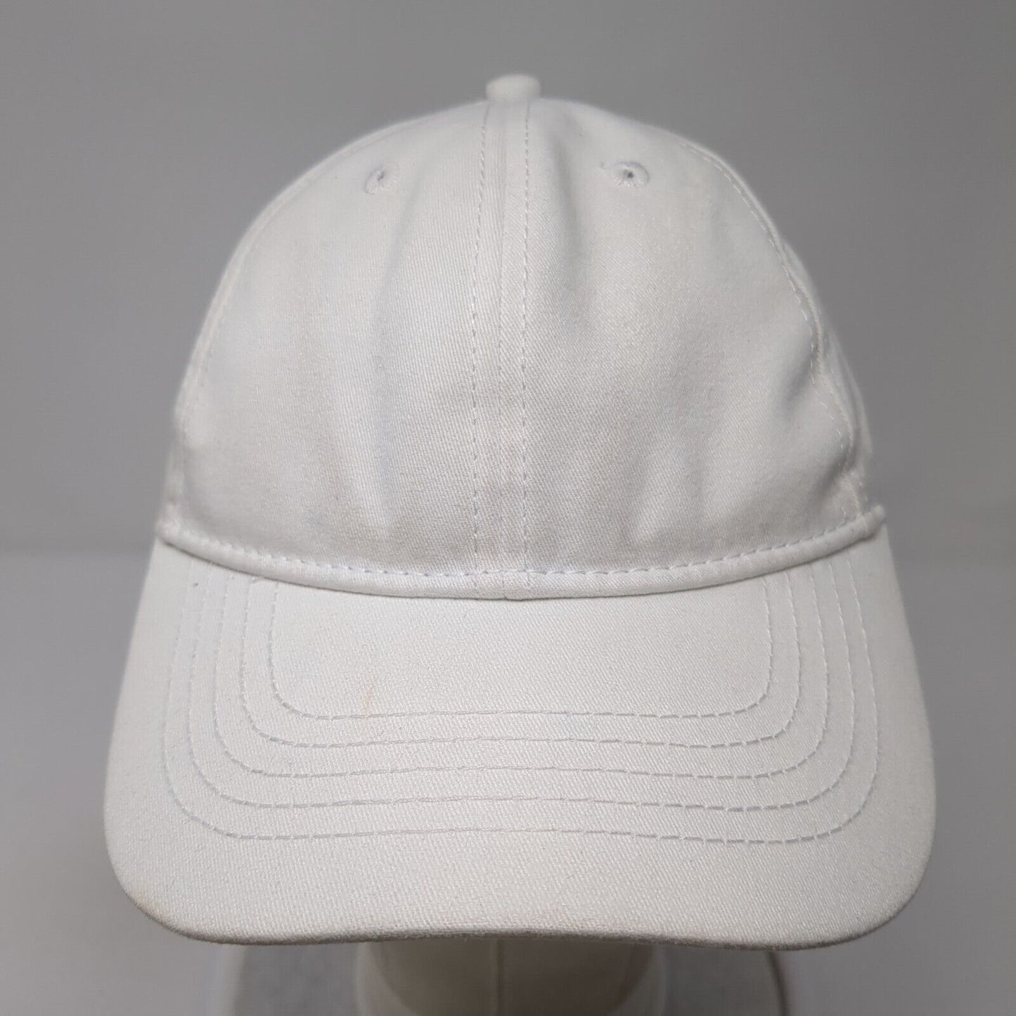 Unbranded Slideback Hat White One Size Adjustable Vented Holes 6 Panel Blank