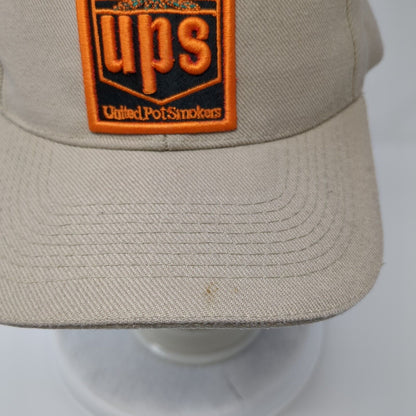 UPS United Pot Smokers Strapback Hat Tan OSFA Adjustable Embroidered Superb
